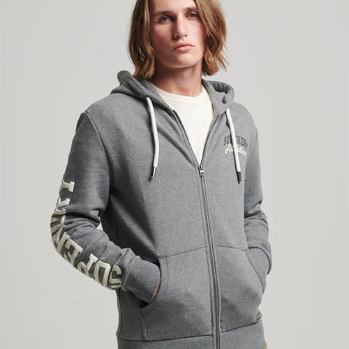 Buzo Hoodie Abierto Para Hombre Vintage Gym Athletic Ziphood Superdry 55539
