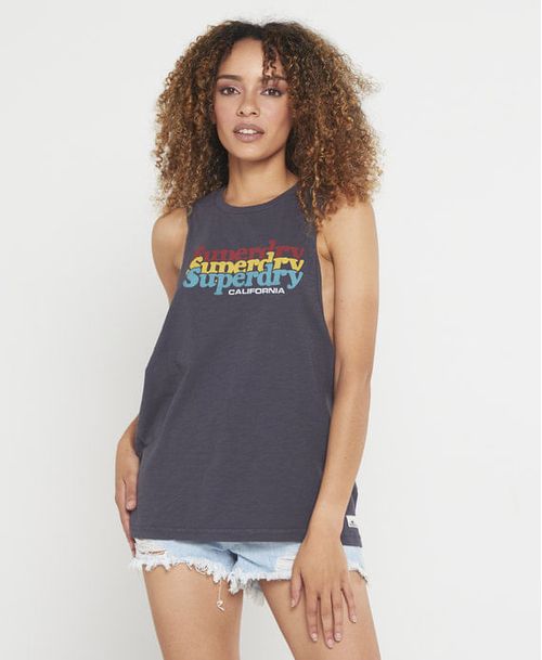 Camiseta Para Mujer Vintage Cali Stripe Vest Superdry 51220