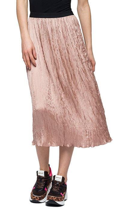 Falda Media Para Mujer Heavy Poly Satin Replay 24019