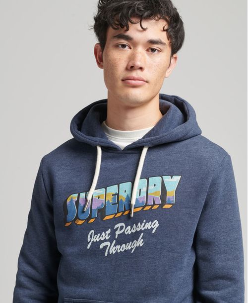Buzo Hoodie Cerrado Para Hombre Vintage Travel Hood Superdry 52270