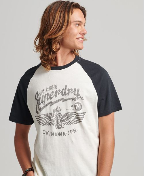 Camiseta Para Hombre Vintage Blackout Raglan Tee Superdry 52258