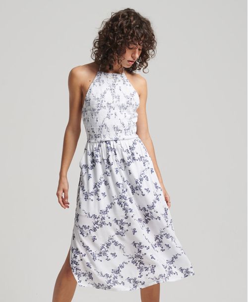 Vestido Largo Para Mujer Vintage Smocked Halter Dress Superdry 51232