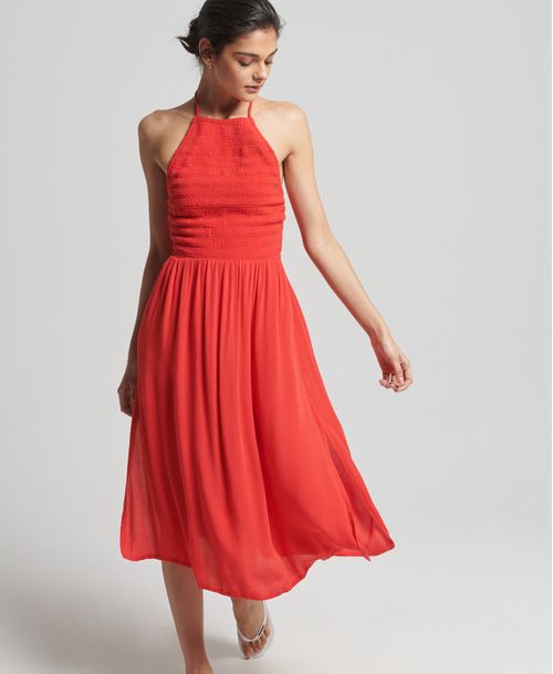 Vestido Largo Para Mujer Vintage Smocked Halter Dress Superdry 51232