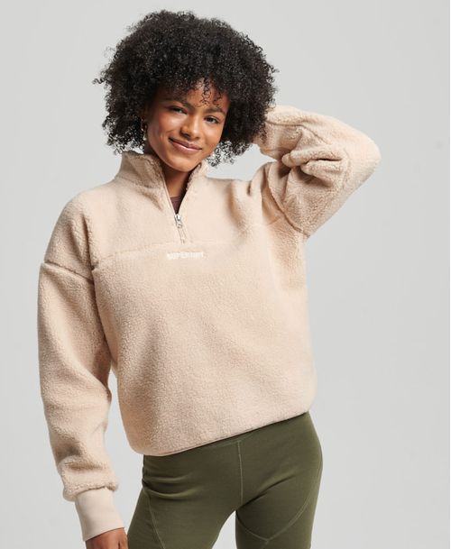 Buzo Hoodie Cerrado Para Mujer Code Sl Borg Henley Superdry 52400