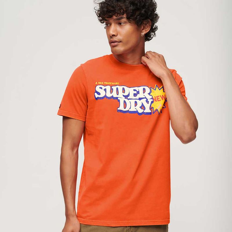 Superdry Camiseta Vintage logotipo naranja - Tienda Esdemarca