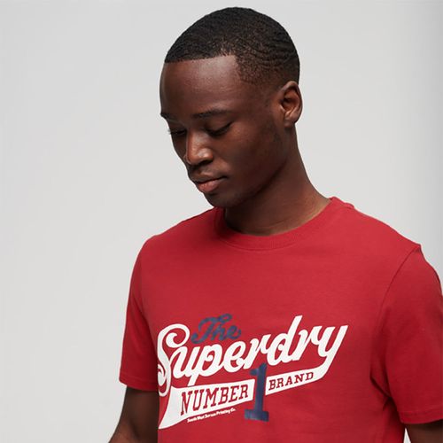 Camiseta Para Hombre Vintage Scripted College Superdry