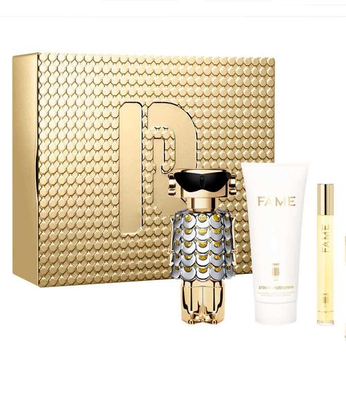 Set de Pefume Mujer Rabanne Incluye: Perfume 80 ml+ Loción Corporal 100 ml + Perfume 10 ml