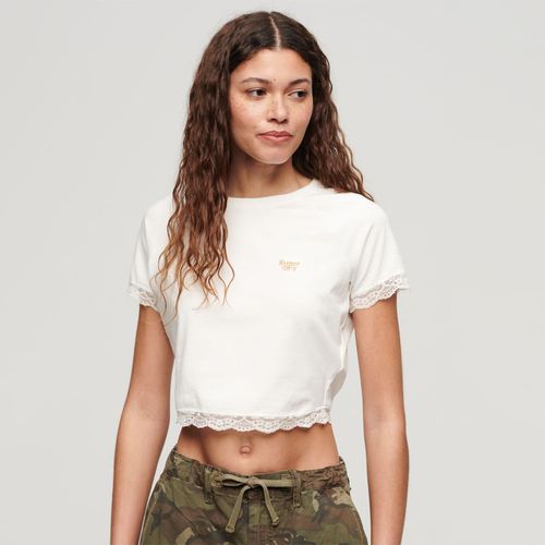 Top Para Mujer 90'S Lace Trim Tee Superdry