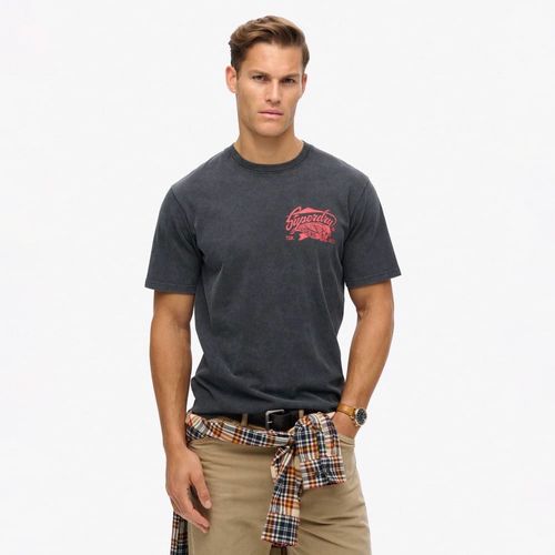 Camiseta Manga Corta Para Hombre Biker Rock Graphic Loose Tee Superdry