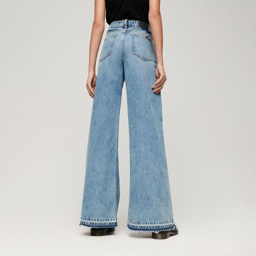 Jean Stretch Para Mujer Raw Hem Wide Leg Flare Superdry